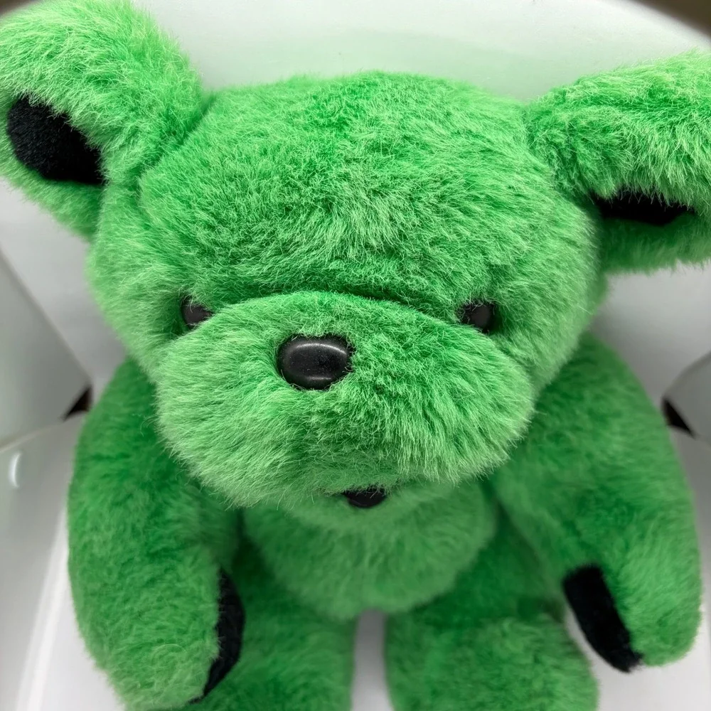 Vintage 90s Grateful Dead Steven Smith Stuffed Animal Green Jointed Plush Bear
